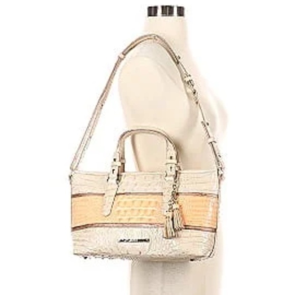 Brahmin Mini Asher Rose Tri Color Melbourne Gator/Croc Leather - Picture 15 of 16